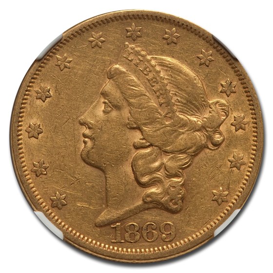 1869 $20 Liberty Gold Double Eagle AU-50 NGC 1869 $20 Liberty Gold Double Eagle AU-50 NGC